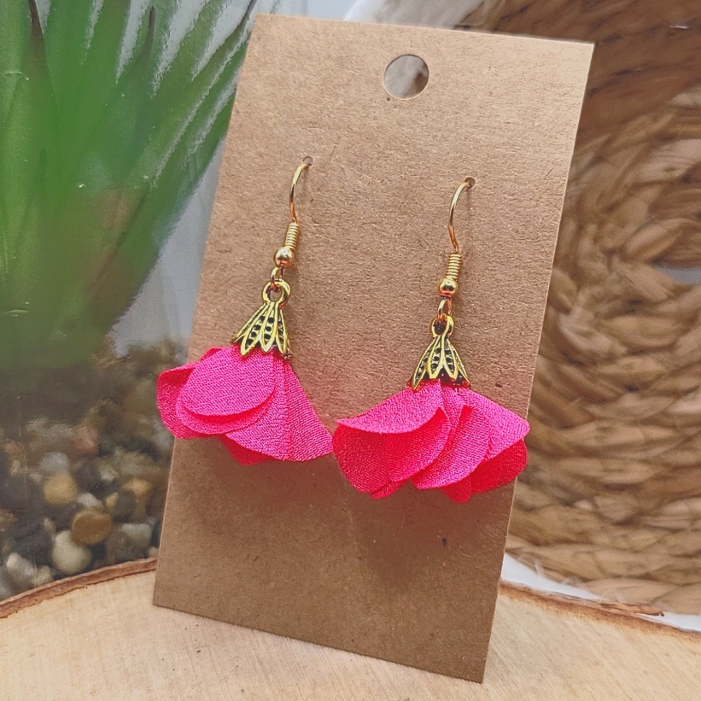 2/$10 flower tassle earrings